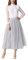 DEBAIJIA Damen Chiffon Maxirock Sommer Blumendruck 3 Tragevarianten Damen Elegant Lange Röcke Kleid Hohe Taille, Einfarbig: Grau, Einheitsgröße