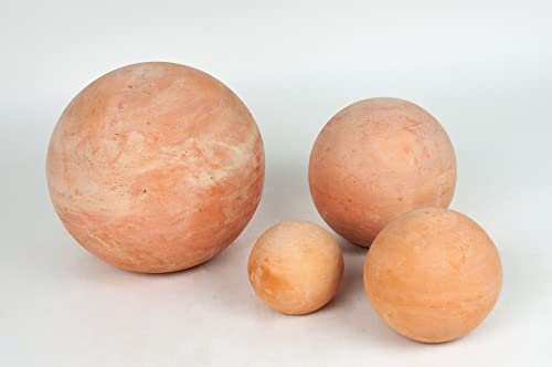 Dekokugel Gartenkugel 4er Set aus Terracotta Braun (10cm, 15cm, 20cm und 30cm) sehr hochwertig frostfest und witterungsbeständig Ideal als Gartendeko