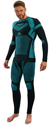 sesto senso Homme sous-Vêtement Fonctionnel Ensemble Maillot de Corps à Manches Longues Caleçon Couche de Base XXL Bleu