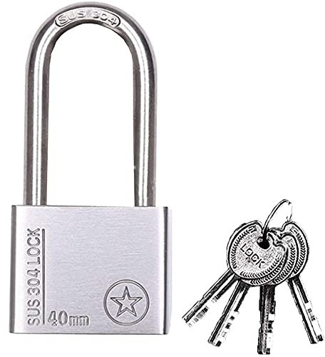 304 Stainless Steel Padlock Outdoor Heavy Duty Pad Lock Weatherproof with 4 Keys,Waterproof Padlock for Garden Shed Garage, Fence, Storage Units, Outdoor Indoor Use(4cm)