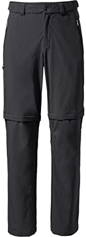 VAUDE Wanderhose Herren Farley Stretch T-Zip Pants III - Wasserabweisende Herren Wanderhose Zip Off, atmungsaktive Trekkinghose mit Hosenbund - Black, 54-Long