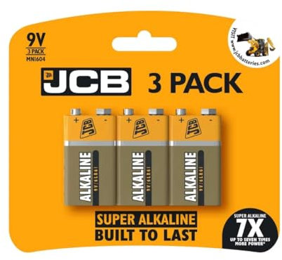 S18756 JCB 9V Alkaline Batteries - Pack of 3