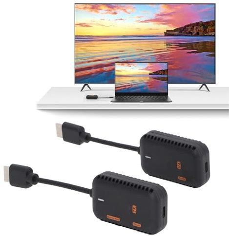 Wireless HDMI Transmitter Receiver, 4K 1080P 60Hz HD Multimedia Extender Kit for Laptop, Camera, PC, Projector, TV, Large Screen Mirroring, 30m Long Range Receiver