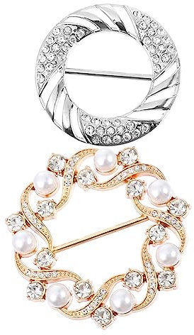 LIFKOME Anneaux De Chemise Ronds en Alliage Doré Et Argenté, Fermoir à Clip pour Chemise, Anneau D'écharpe Ajustable, Resserrage Taille Et Hanches, Lot De 2 Pièces, Accessoires Mode pour Vêtements