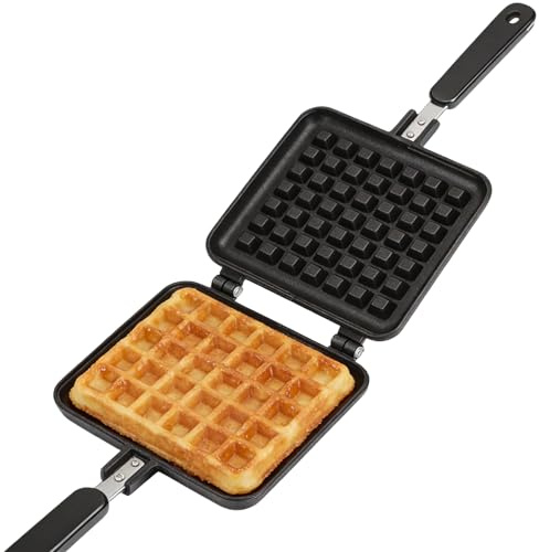 Spishäll Våffelbryggare, Våffelbryggare Gjutjärn Non Stick Våffelbryggare Pan Pressplatta Matlagningsbakverktyg för Frukost 5,5 X 12,4 Tum