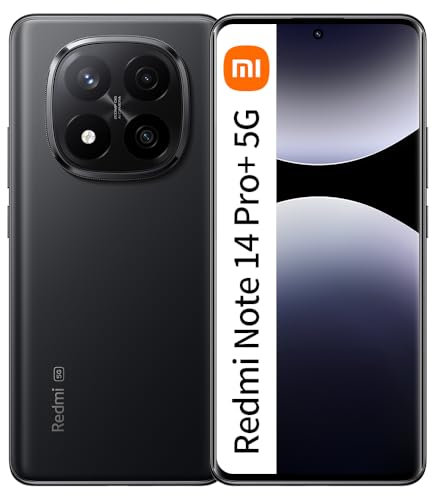 Xiaomi Redmi Note 14 Pro+ 5G Smartphone, 8GB+256GB, Midnight Black, 200MP Pro-grade AI Camera, IP68, 120W HyperCharge, AI Features (No Charger Included), 2 Year Warranty