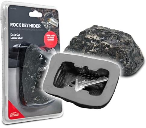 Hitt Brands Fake Rock Key Hider Safe For Outdoor Garden Or Yard, Large Size Hidden Stone Key Holder – Realistic Rock To Hide A Key Outside, Waterproof Spare Key Safe