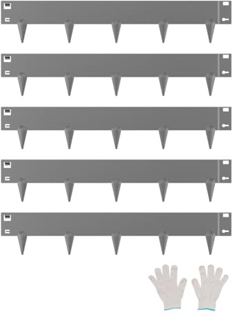 VEVOR Steel Landscape Edging, 5 Packs 39 x 4 in Rust-Resistant Metal Landscape Edging, Bendable Garden Edging Border, Heavy Duty Lawn Edging, Easy-to-Install, Flower Bed Yard Pathway Divider Dark Gray