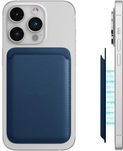 JEYORZY 1 Pcs Wallet para móvil, Tarjetero Móvil Magnético, Soporte de Tarjeta RFID, Magnética Cartera iPhone, Cartera Magnetica para Tarjetas, Tarjetero Billetera de PU, Tarjetero Para Magsafe