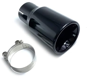 Tubo Scarico Auto Punta Di Scarico Universale Da 2,5 Per Auto, Terminale Automatico, Ugello Per Marmitta, Smussato In Acciaio Inox, Vernice A Cottura Completa, Nero Scarico Punta Coda