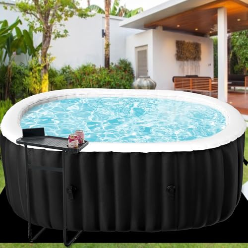 Gonfiabile Hot Tub 2-4 Persone 190 x 120 x 63.5 cm 2400W Vasca da bagno Gonfiabile Tub con Bocche d'aria, Coperchio Isolato, Tappetino E Pompa Di Riscaldamento Indoor Outdoor Spa Piscina (Ovale)