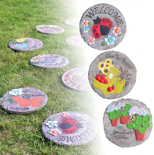 SDGBCXD Pietra da calpestio， 3 Pietre da Giardino, pavimentazione Esterna Resistente alle intemperie for Prati/aiuole/sentieri