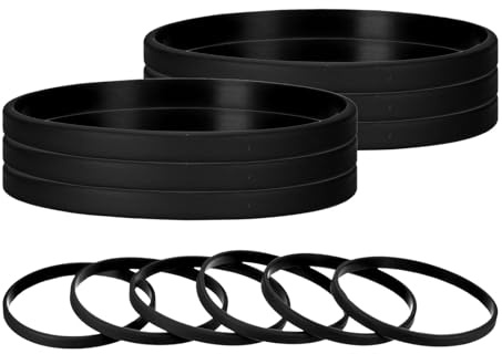 TIXIPEM Rubber Bracelets [12PCS] - Silicone Wristbands Solid Color Wrist Band Use for Men Women Teen & Sports Team & Events & Gym - [Black-7.1IN Cir] Blank Rubber Sports Bands
