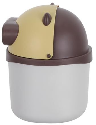 Tofficu Mini Cestino Ribaltabile Giallo a Forma di Orso per Scrivania con Coperchio Smontabile, Piccolo Contenitore per Rifiuti da Ufficio, Casa e Auto, Salvaspazio e Versatile