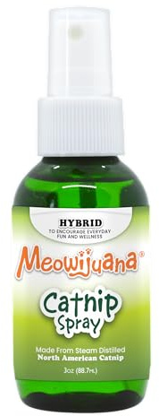 Meowijuana Premium Catnip Spray - 3 oz. | High Potency Formula | Natural Formula for Pet Owners & Multi-Cat Households | Enhance Playtime & Relaxation | Perfect for New Cat Owners