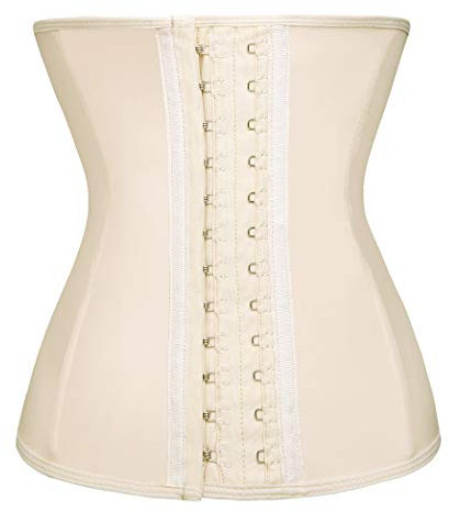 Lilith-Lover Damen Latex Tailenmieder 3 Spalten Haken 9 Spiral Stahl entbeint Unterbrust Korsett Cincher Shaper Waist Trainer Corsage