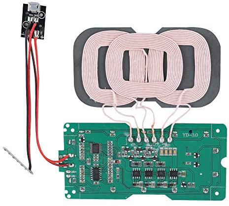 ASHATA Circuit imprimé sans Fil, Bobine de Chargeur sans Fil DIY Qi 3, Port Micro USB, Module émetteur de sans Fil