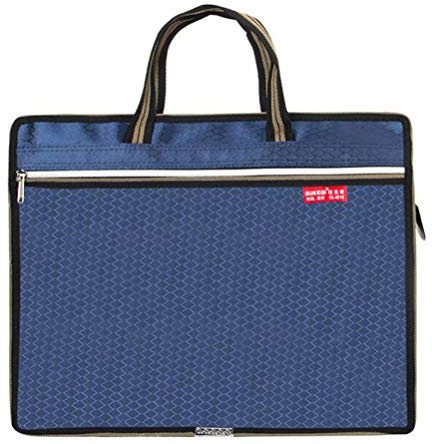 Portable File Bag Zipper Oxford Business Briefcase Bag Expanding File Folder Organizer A4 Documents Bag for Office Meetings Travel