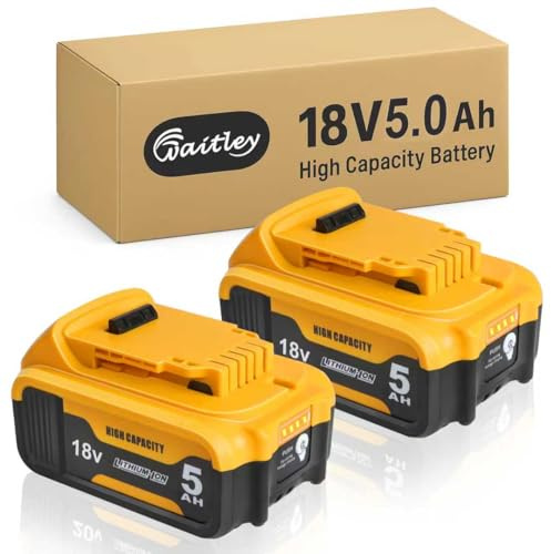 2 Pack Waitley 18V 5.0Ah Replacement Battery for dewalt battery 18v – Reliable Power for Drills, Impact Drivers & Daily Jobsite Use