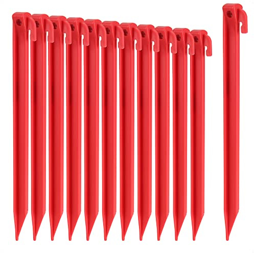 COM-FOUR® 12x tältpinnar av plast, markankare för camping, trädgård, strand