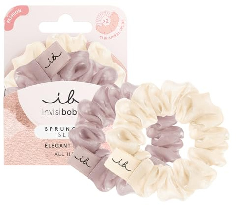 invisibobble Scrunchie Slim Hairiffic - Juego de 2 gomas para el pelo con espirales delgadas, cuida el cabello, para peinados elegantes
