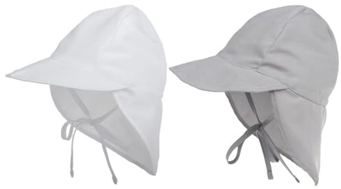 YSJCHEBS Lot De 2 Chapeaux De Soleil Pour Bébé, Chapeaux De Soleil Pour Bébé, Chapeaux Respirants Pour Sortir, Chapeaux Réglables Pour Enfants, Chapeaux De Plage Pour Garçons Et Filles.