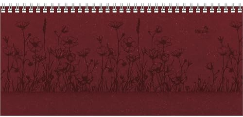 Alpha Edition - Tisch-Querkalender Nature Line Flower 2026 – Tischkalender quer 29,7×13,5 cm mit Wochenübersicht & Notizbereich, nachhaltiger Büroplaner mit Hardcover für Arbeit, Schule & Homeoffice