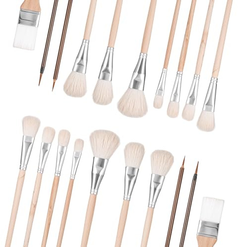 Set di 10 pennelli in ceramica per smaltatura in ceramica con setole di capra, pennelli per acquerello, pennelli sottoscritto, per ceramica, lana, arte, pittura, olio, ceramica, acrilico