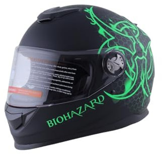 Kinder Integralhelm Bio-Hazard AHP – Motorradhelm für Kinder, ABS-Schale, robuster Kinderhelm für Downhill, Quad und Motocross, grün (S)