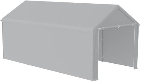 HENGMEI Tenda da garage per garage, copertura per auto, copertura per garage, resistente ai raggi UV, impermeabile, con finestra roll-up (3 x 6 m, grigio)