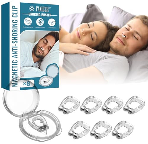 8 Stück Schnarchstopper, Nasenklammer Schnarchen, Anti Schnarch Nasenspreizer, Nasenclip Gegen Schnarchen, Nasendilatator für Leichtes Atmen, Wiederverwendbare Anti Schnarch Nasenclip, Blau