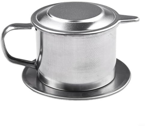 Tidevib Caffettiera tradizionale vietnamita in acciaio inox filtro antigoccia caffettiera manuale set con piastra filtrante per casa ufficio
