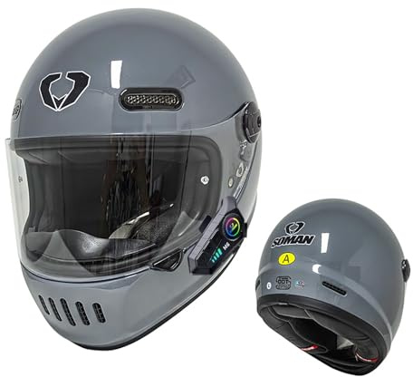 Frcychri Casque De Moto Intégral Bluetooth, Double Visière Anti-Buée, Approuvé ECE, Casque Avant Rabattable, Coupe-Vent Imperméable Respirant, Léger, Adapté pour Hommes Et Femmes 11,Small