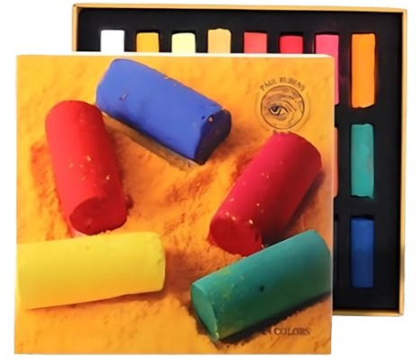 Set di gessetti professionali morbidi pastello con 24 colori, bastoncini pastello fatti a mano per tecniche artistiche complete, scatola compatta per una facile conservazione e mobilità