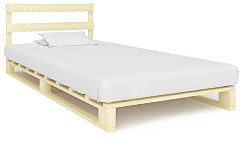 Genérico Estructura Cama palets sin colchón Madera Maciza Pino 100x200cm,Mobiliario,Camas y Accesorios,Camas y somieres-285242
