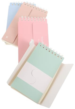 Gogogmee Lot de 4 Cahiers à Spirale Portables pour Vocabulaire, Fiches Mémo Vierges Taille Poche, Couleurs Assorties Tons Pastels – Cahier de Vocabulaire Portable, Cartes Couleur Aléatoire