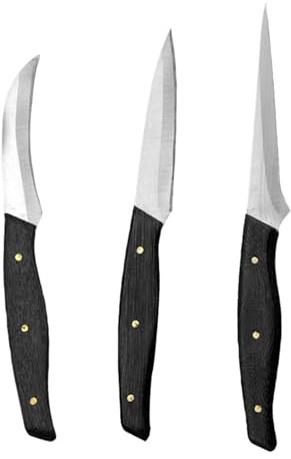 Generico Set di Taglierini da Cucina in Acciaio Inox 3 Pezzi per Intagliare Frutta e Verdura, Coltelli da Frutta per Utensili da Cucina Professionali, per Decorazioni e Presentazioni