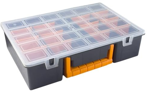 Mangloder Lot de 2 valises assorties, avec cloisons amovibles en polypropylène robuste, 360 x 250 x 85 mm, pour atelier, garage, cave et chantier, solutions de rangement et de rangement pratiques