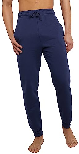 Hanes Men's Jogger Sweatpant with Pockets, Navy, Large