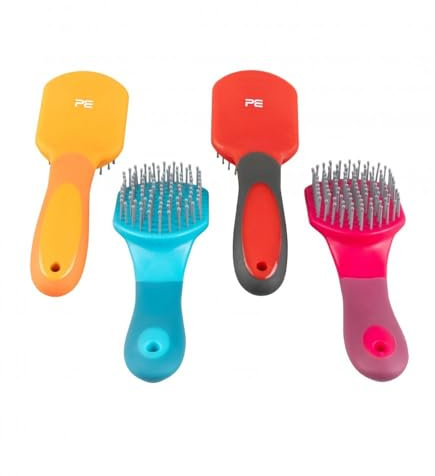 Premier Equine Soft Touch Mane And Tail Brush 6041, Black and Red, One Size