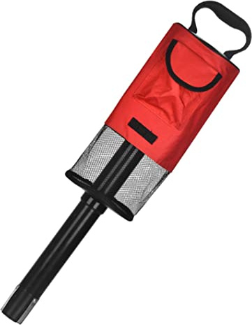SouiWuzi Golf Ball Bag Shag Collector Picker Retriever Portable Convenient Pocket Accessories with Removable Tube Red,Golf Shag Bag,Sports Accessories