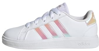 adidas Mixte enfant Grand Court Lifestyle Lace Tennis Shoes, Cloud White / Iridescent / Cloud White, 31 EU