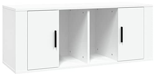 vidaXL TV Schrank Lowboard TV Möbel Tisch Board Sideboard Fernsehtisch Fernsehschrank HiFi-Schrank Wohnzimmer Weiß 100x35x40cm Holzwerkstoff