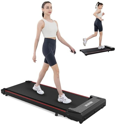 CITYSPORTS Tapis roulant elettrico compatto da ufficio, 1-6 km/h, con APP, telecomando sotto il tavolo senza installazione