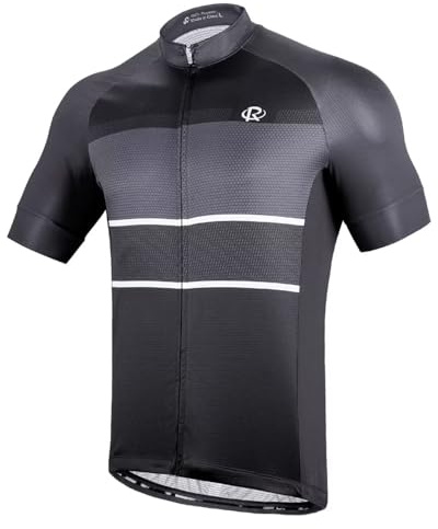 ROTTO Cykeltröja för herrar, kortärmad cykeltrikå med bakfickor, serie med ränder, 3XL