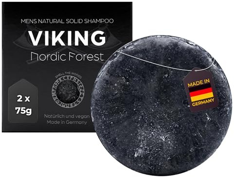 MEDUNA festes Haar-Shampoo Viking Nordic Forest - Kieferbaum Duft - Haarseife mit Bio-Kokosöl & Shea Butter - Naturkosmetik Haarpflege - silikonfreies Shampoo - Pflegeshampoo für alle Haartypen (150g)