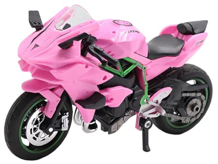 APPCRFM Alloy Motorbike Toy Highly Simulation Motorbike Model Pull-Back Vehicle Toy For Child Intellectual Toy Gift Set Motorcycle Alloy Collection Hobby Gift Racing Model Decoration - Pink