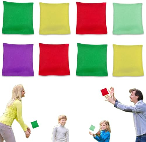 Sacchetti di Cornhole 5 * 5cm 8pz Corn Hole Bean Bag Set Toss Game Lanciare i Sacchi di Fagioli Gioco di Lancio Giochi da Giardino all'aperto per Bambini Buchi Ciechi