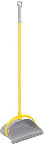 Apex Paletta Ribaltabile con Baffo in Gomma e Manico in Metallo – Alzaimmondizia Professionale con Sistema di Svuotamento Facile – 27x27x90 cm