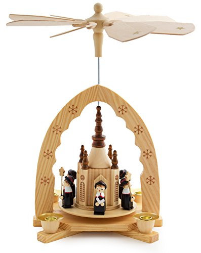 BRUBAKER Pirámide de Navidad Tradicional Escenario - Escena de Tradicional Belén de Juguete con Estrella Singer - 30 cm de Altura